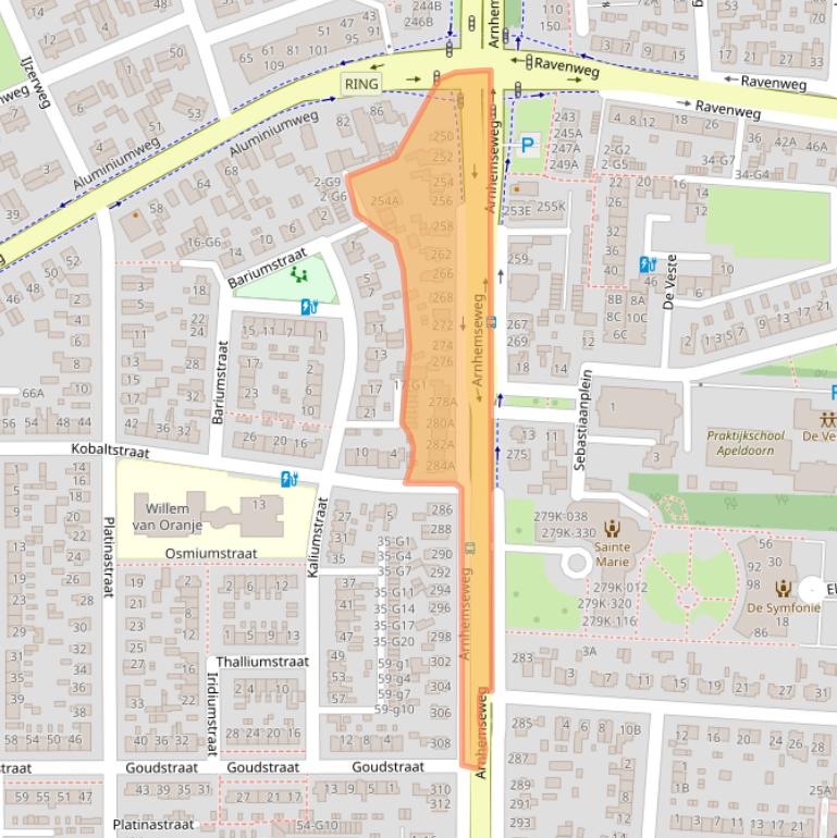 Kaart van postcodegebied 7334AA.