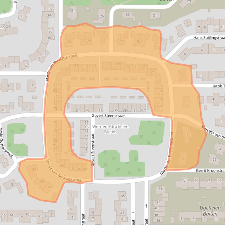 Kaart van postcodegebied 7334DG.
