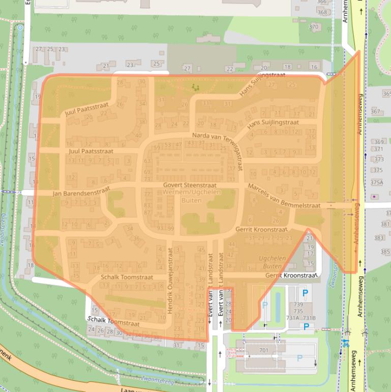 Kaart van postcodegebied 7334DT.