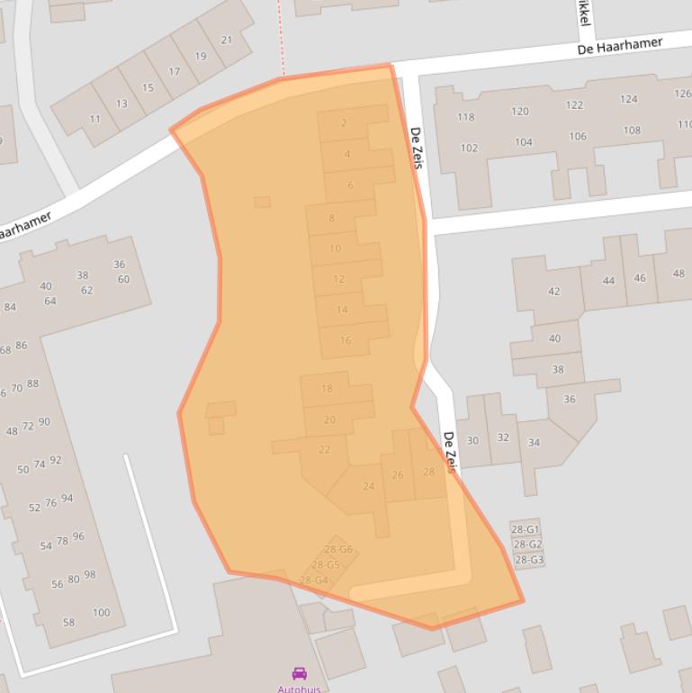 Kaart van postcodegebied 7335KA.