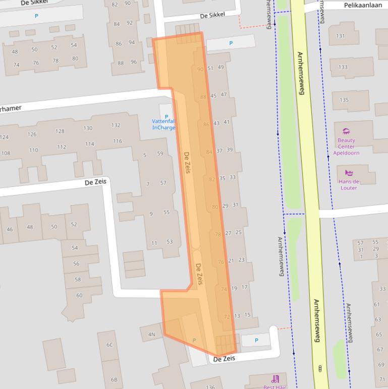 Kaart van postcodegebied 7335KC.