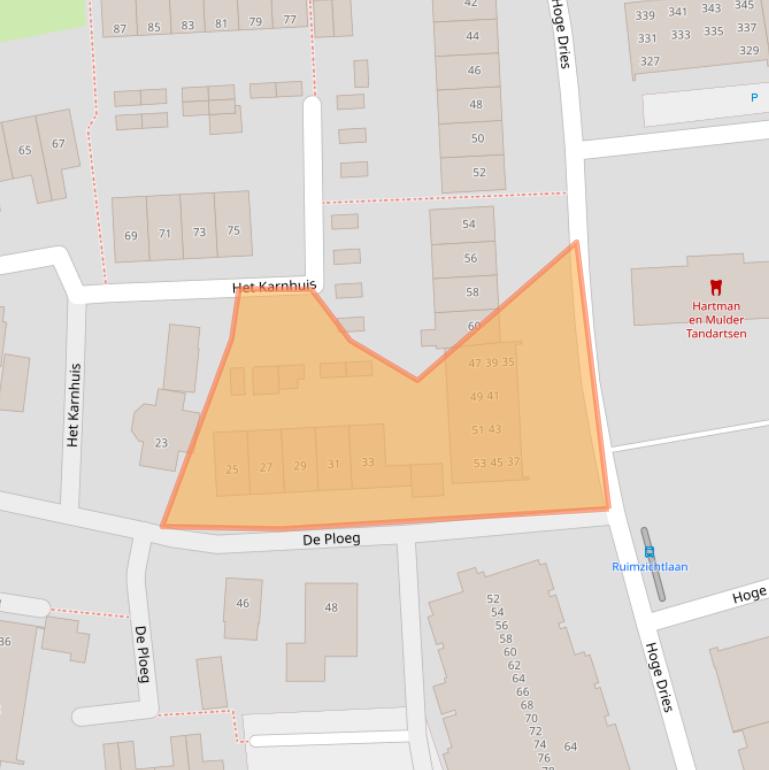 Kaart van postcodegebied 7335LB.