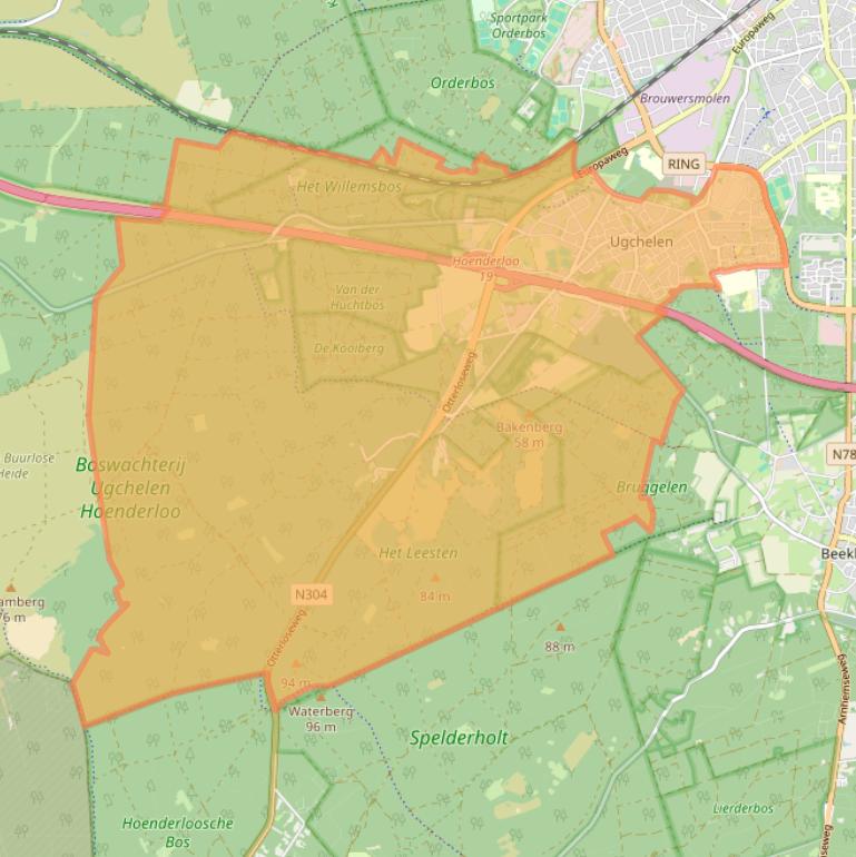 Kaart van postcodegebied 7339.