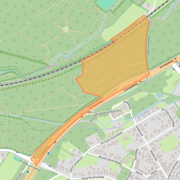 Kaart van postcodegebied 7339CZ.