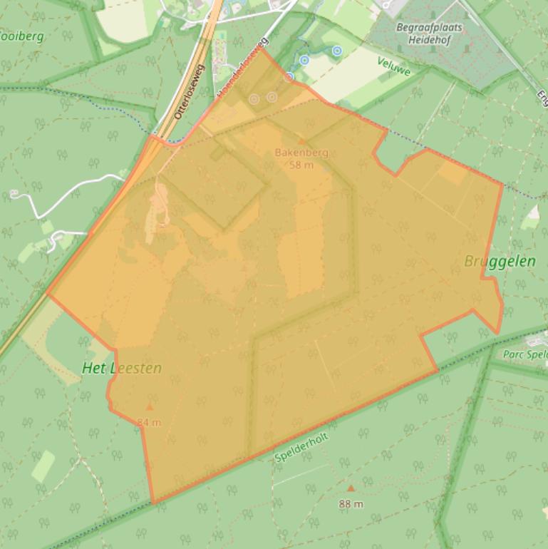 Kaart van postcodegebied 7339GG.