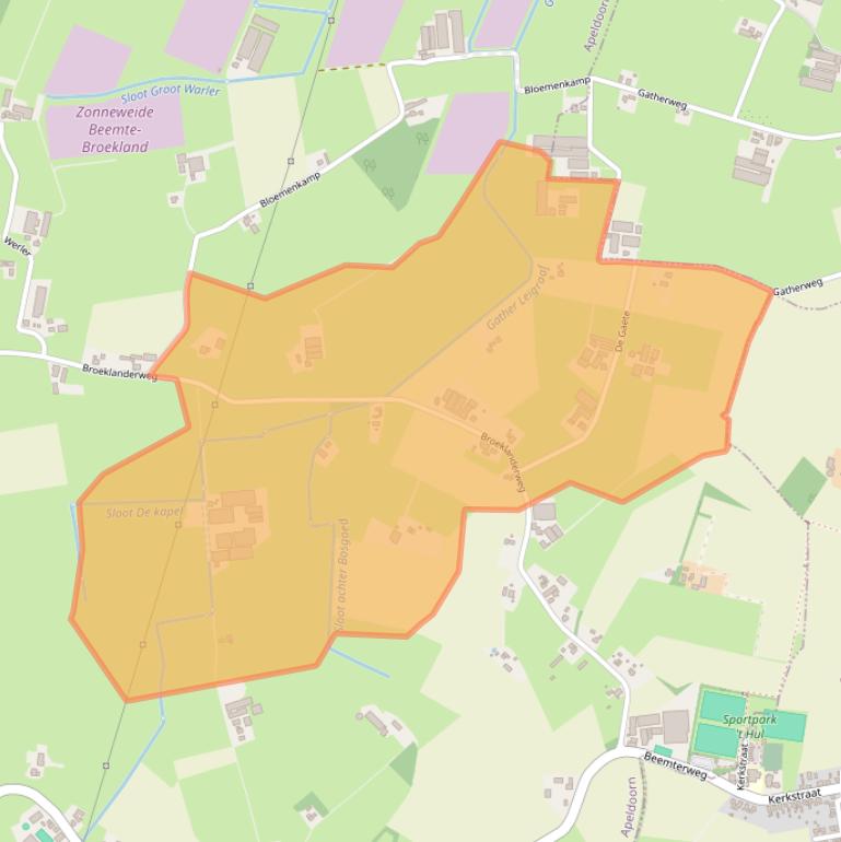 Kaart van postcodegebied 7341PM.