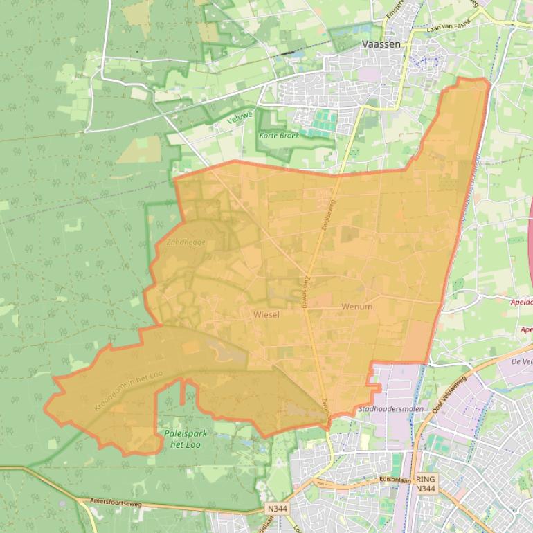 Kaart van postcodegebied 7345.
