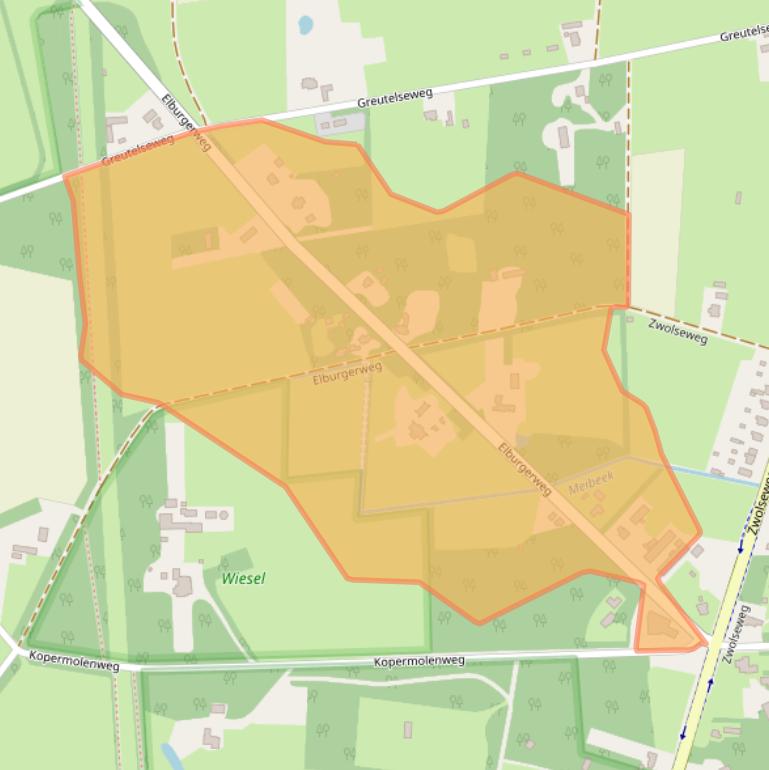 Kaart van postcodegebied 7345ED.