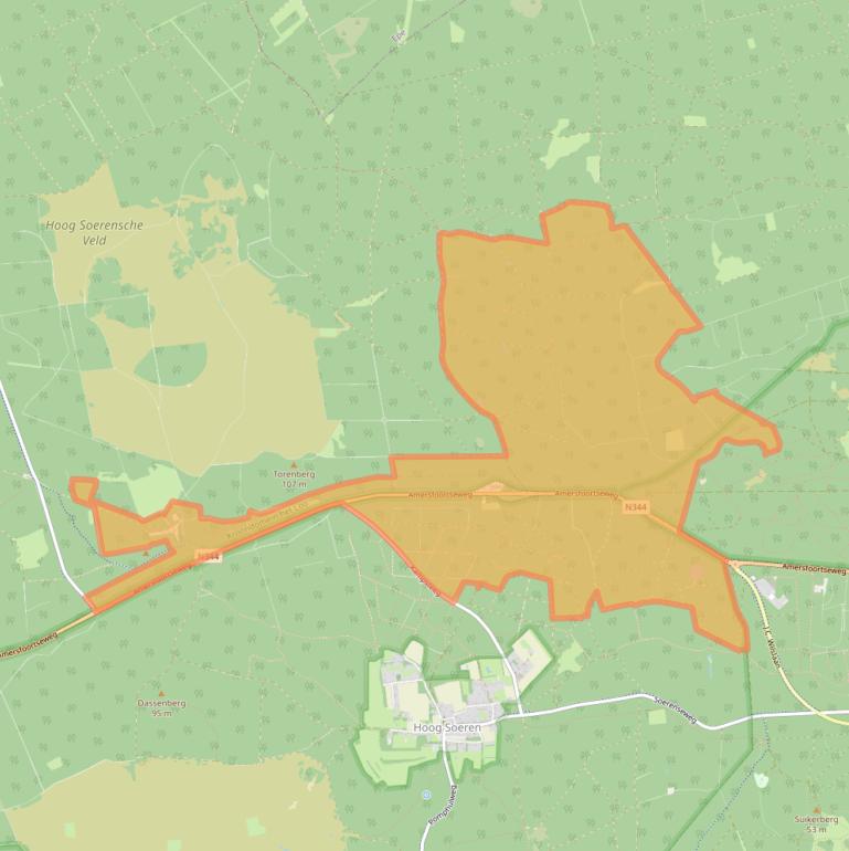 Kaart van postcodegebied 7346AA.