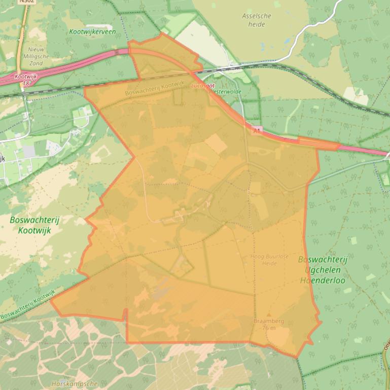 Kaart van postcodegebied 7348.