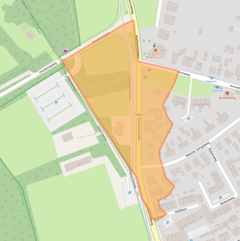 Kaart van postcodegebied 7351AA.