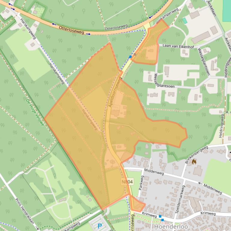 Kaart van postcodegebied 7351AB.