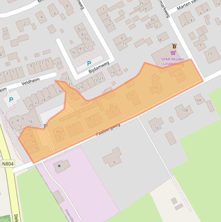 Kaart van postcodegebied 7351AC.