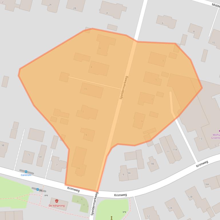 Kaart van postcodegebied 7351AH.