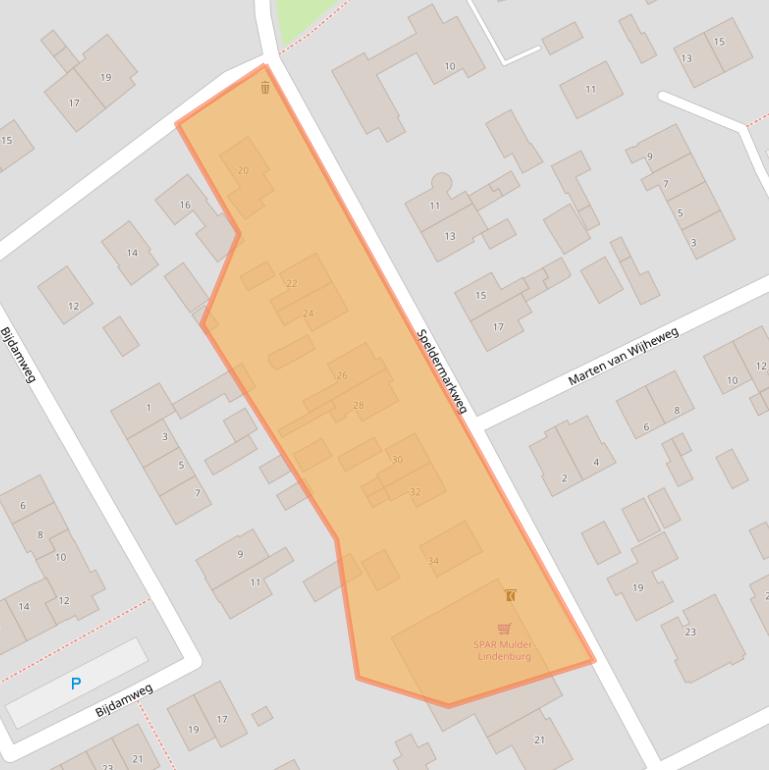 Kaart van postcodegebied 7351AK.