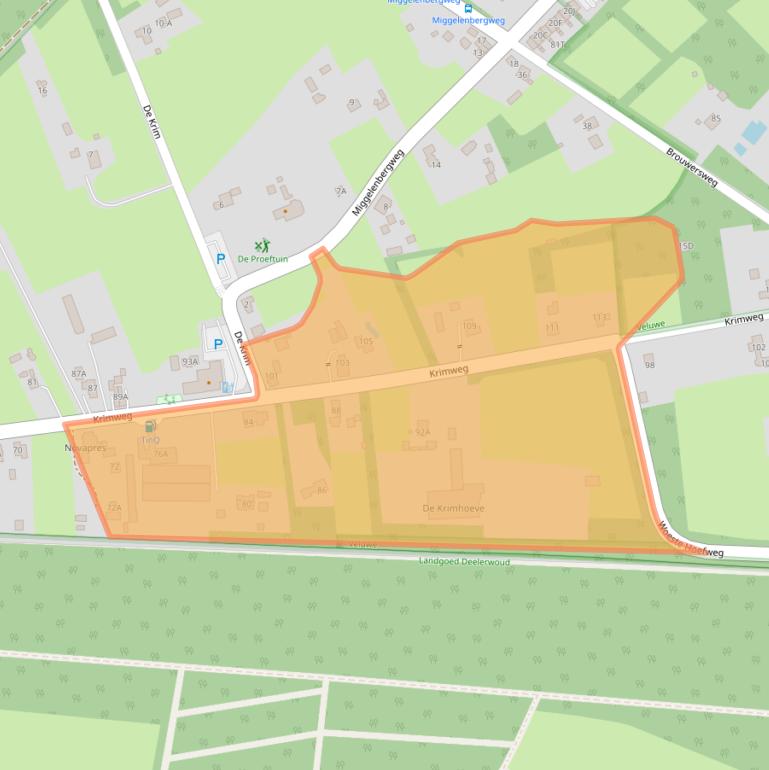 Kaart van postcodegebied 7351AW.