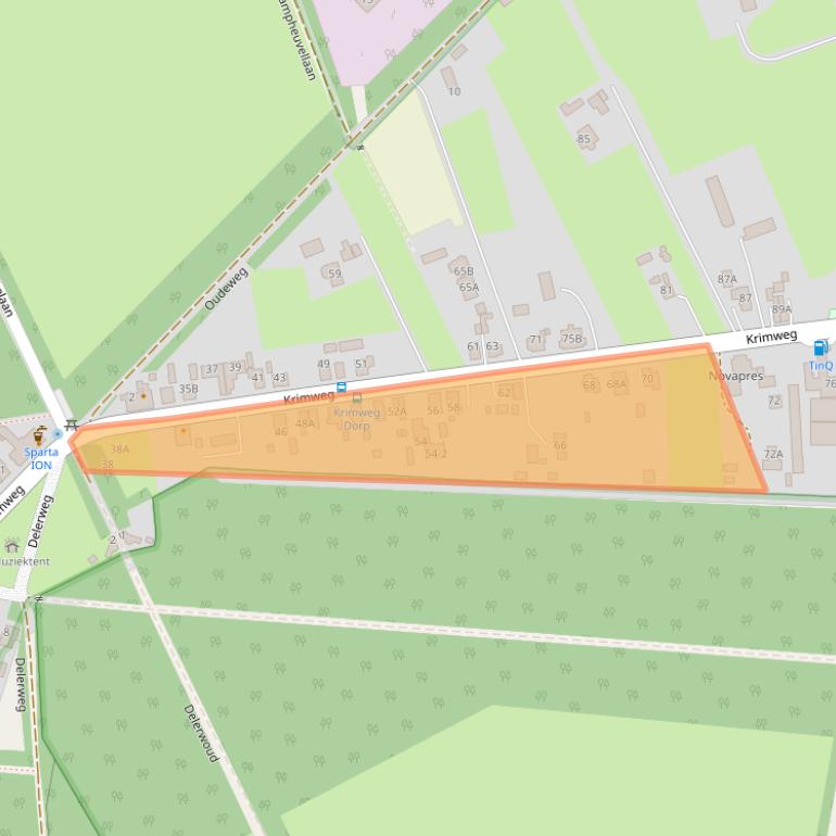 Kaart van postcodegebied 7351AZ.