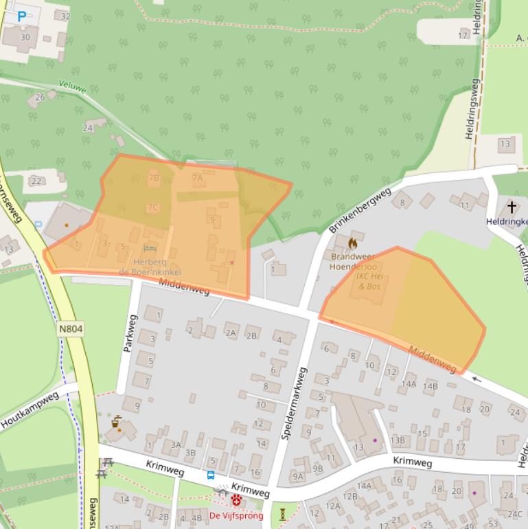 Kaart van postcodegebied 7351BA.