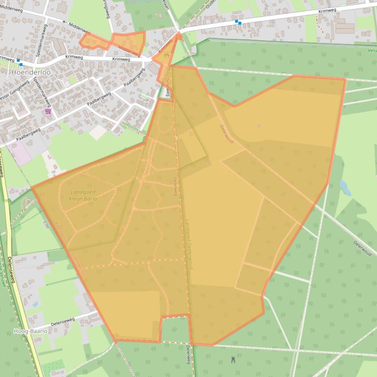 Kaart van postcodegebied 7351BB.