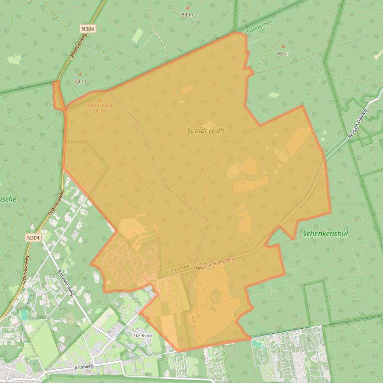 Kaart van postcodegebied 7351BP.
