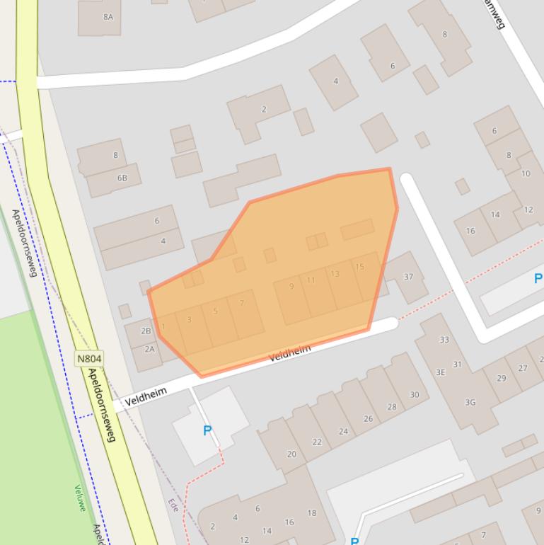 Kaart van postcodegebied 7351CD.