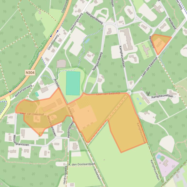 Kaart van postcodegebied 7351DB.