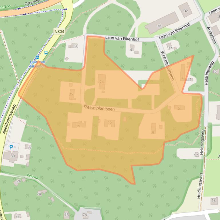 Kaart van postcodegebied 7351DE.