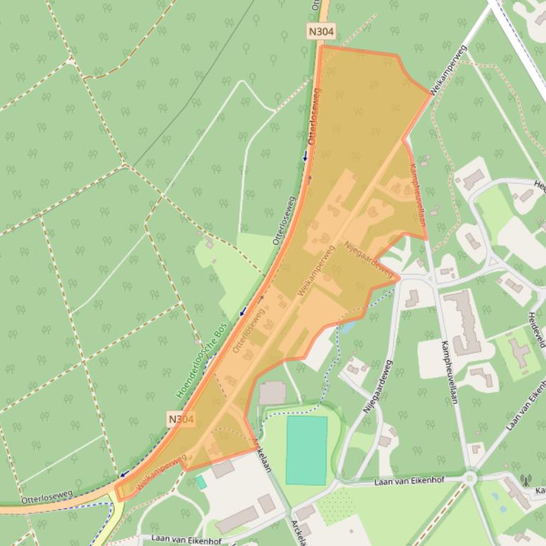 Kaart van postcodegebied 7351TE.