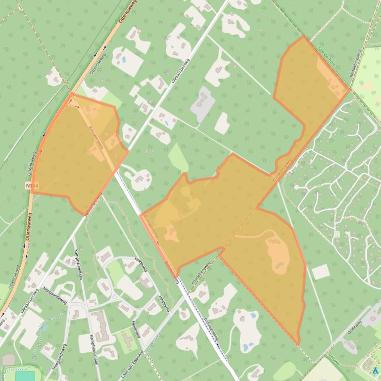 Kaart van postcodegebied 7351TJ.