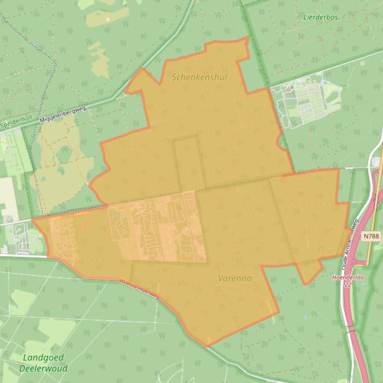 Kaart van postcodegebied 7351TM.