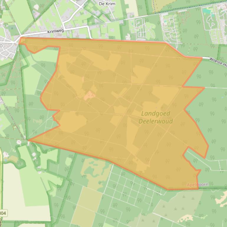 Kaart van postcodegebied 7351TS.