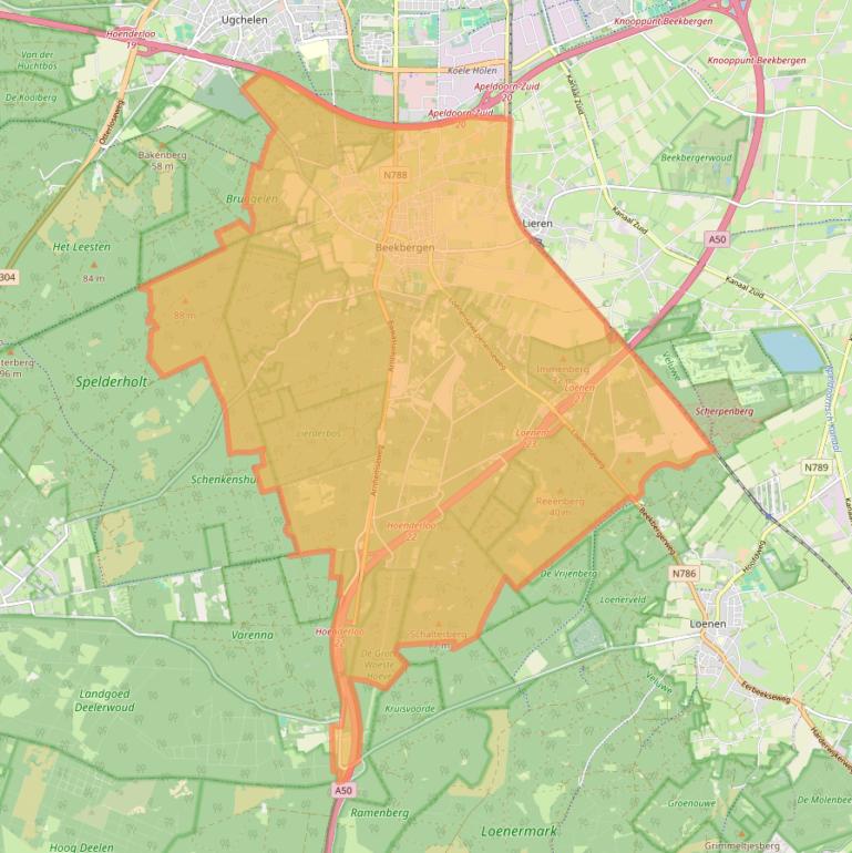 Kaart van postcodegebied 7361.