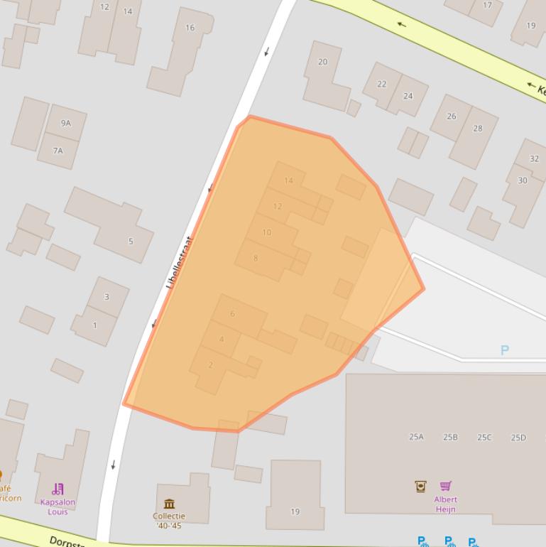 Kaart van postcodegebied 7361BJ.