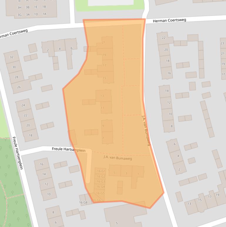 Kaart van postcodegebied 7361BW.