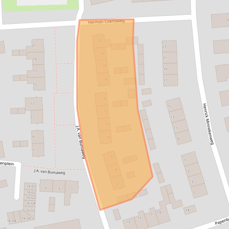 Kaart van postcodegebied 7361BX.