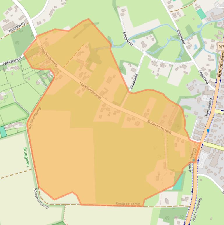 Kaart van postcodegebied 7361CT.