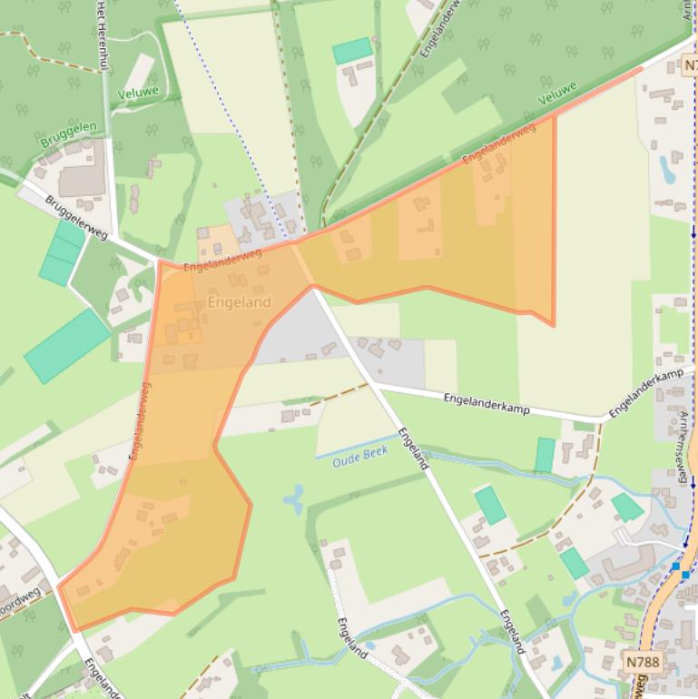 Kaart van postcodegebied 7361CW.