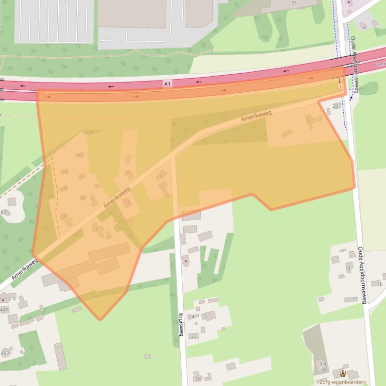 Kaart van postcodegebied 7361EA.
