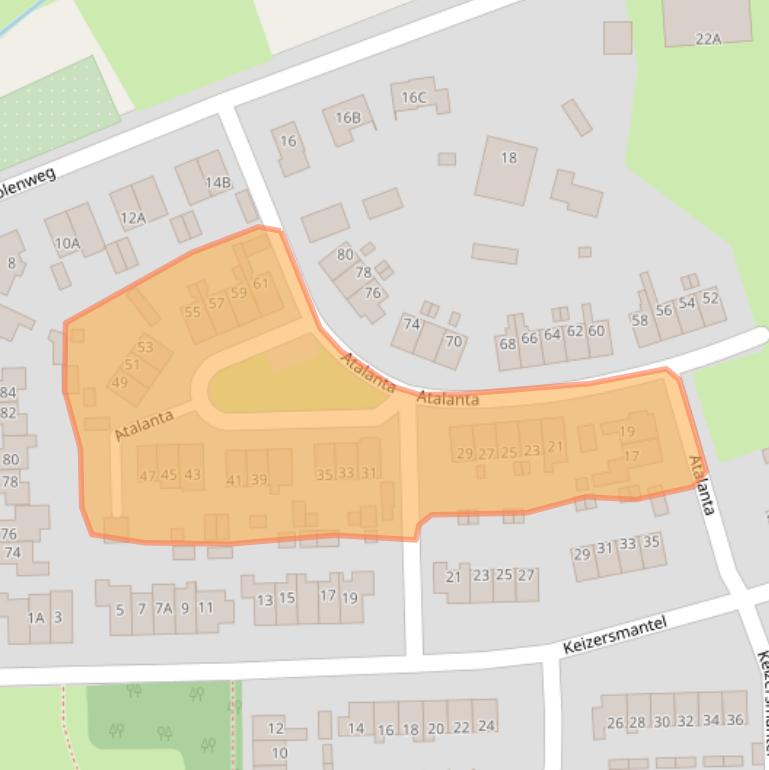 Kaart van postcodegebied 7361EW.