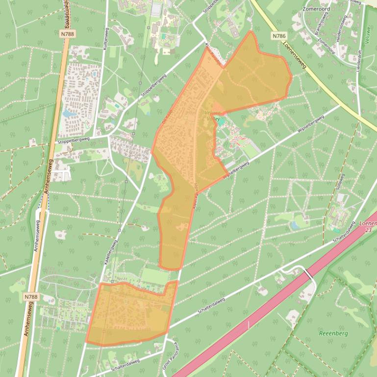 Kaart van postcodegebied 7361TD.