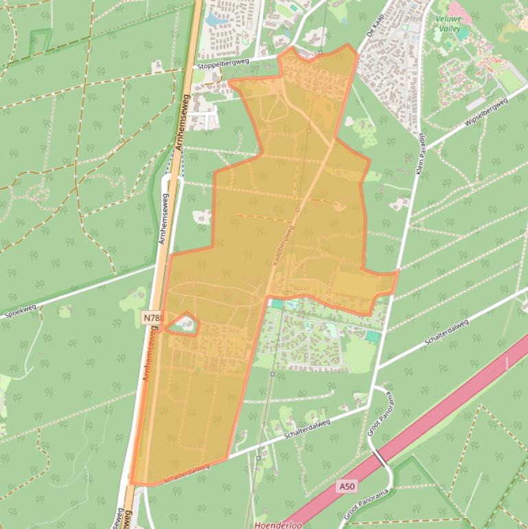 Kaart van postcodegebied 7361TG.