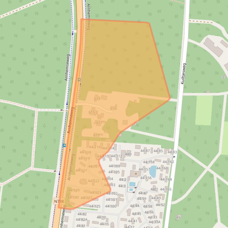 Kaart van postcodegebied 7361TP.