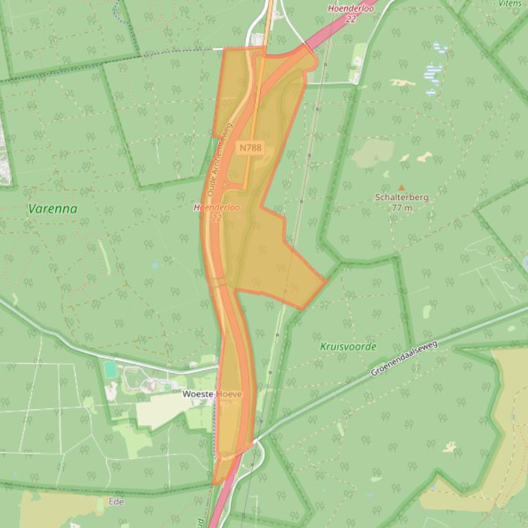Kaart van postcodegebied 7361TV.