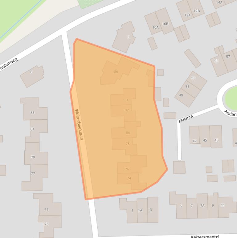 Kaart van postcodegebied 7361ZJ.