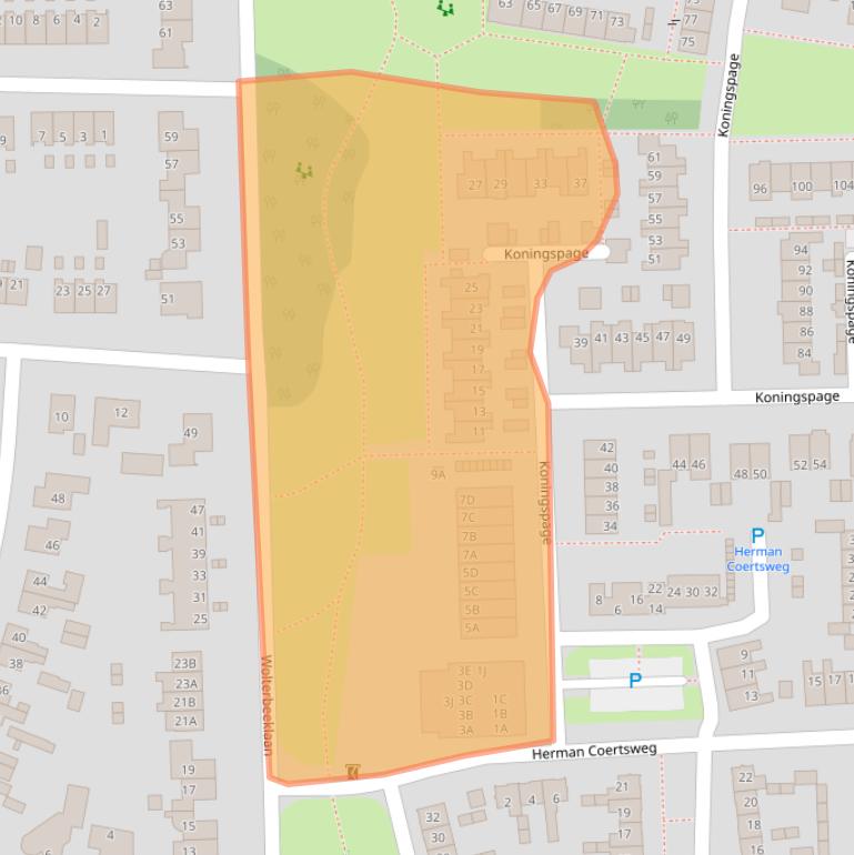 Kaart van postcodegebied 7361ZR.