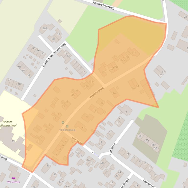 Kaart van postcodegebied 7364AE.