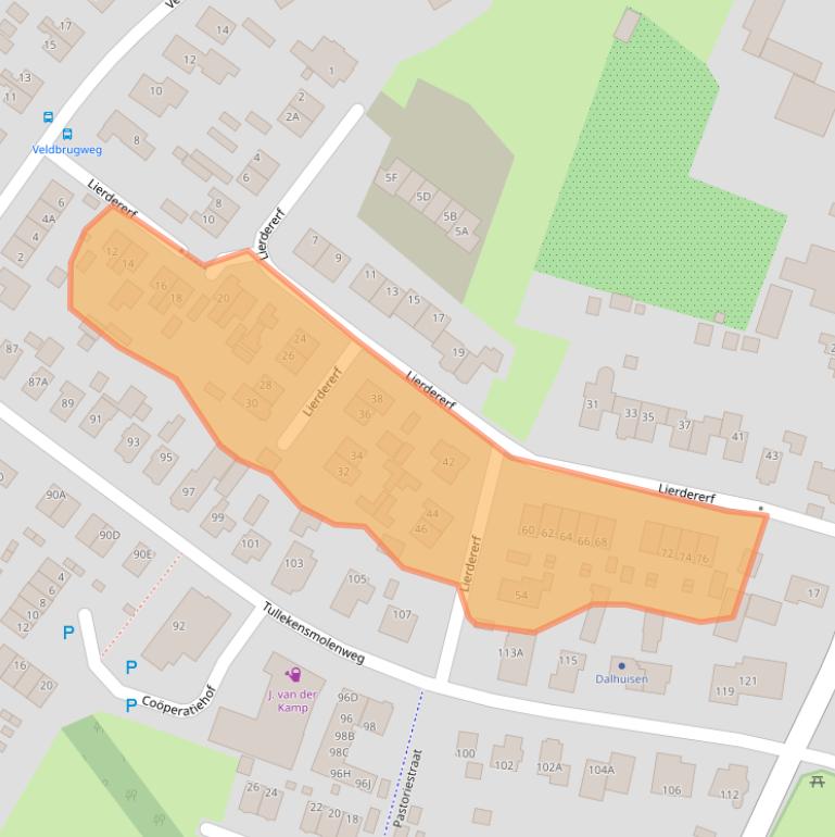 Kaart van postcodegebied 7364BG.