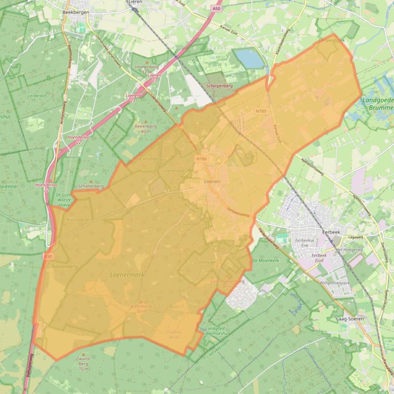 Kaartafbeelding, ingezoomd op postcodegebied 7371.