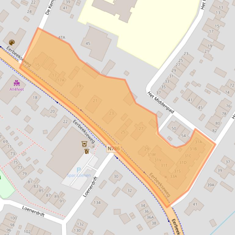 Kaart van postcodegebied 7371CB.