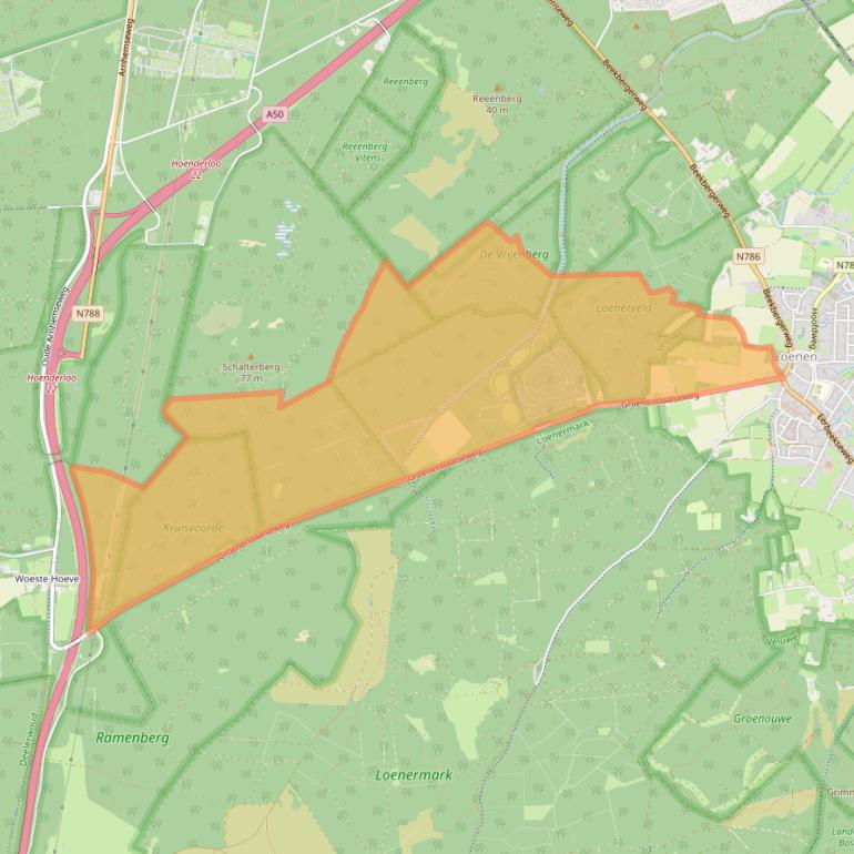 Kaart van postcodegebied 7371EZ.